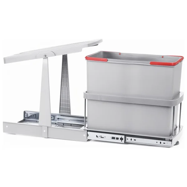 Pyramith Gri 24 Litre Teleskopik Raylı Çöp Kovası (P9156) - Görsel 7