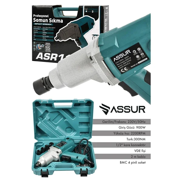 Assur Elektrikli 900w 300nm Somun Sıkma Sökme Makinesi - Görsel 3