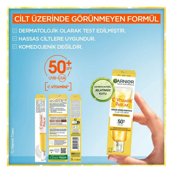 Garnier C Vitamini Görünmez Doku 40 Ml 50 Faktör Güneş Kremi - Görsel 5