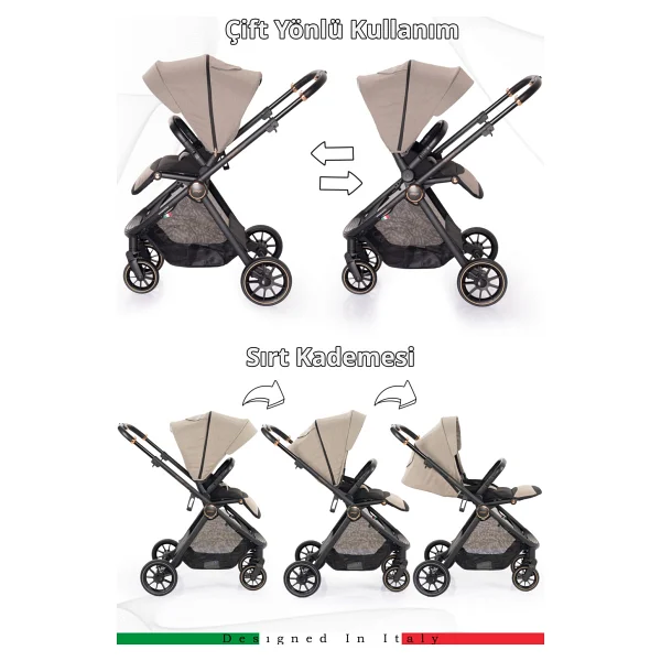 Prego 2029 Venüs Premium Bej Travel Sistem Bebek Arabası - Görsel 2