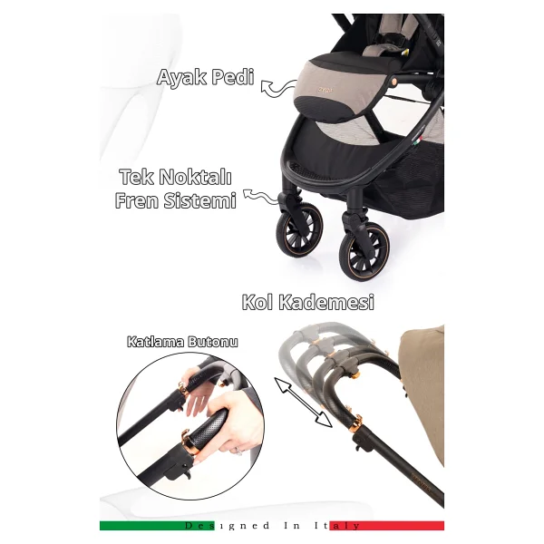 Prego 2029 Venüs Premium Bej Travel Sistem Bebek Arabası - Görsel 4