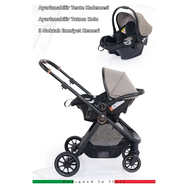 Prego 2029 Venüs Premium Bej Travel Sistem Bebek Arabası - Görsel 5