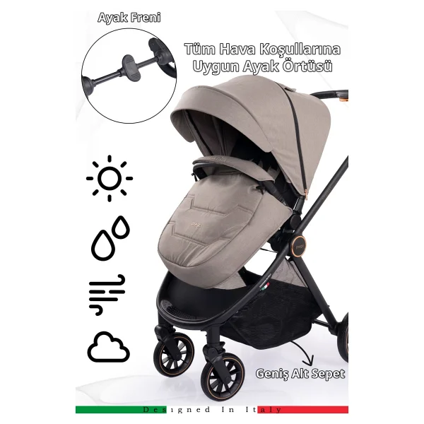 Prego 2029 Venüs Premium Bej Travel Sistem Bebek Arabası - Görsel 7