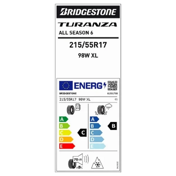 Bridgestone Turanza All Season 6 215/55 R17 98W XL 4 Mevsim Lastik - 2025 - Görsel 2