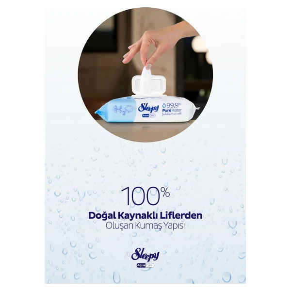 Sleepy Aquacare H2o Yenidoğan 50 Yaprak 2'li Paket Islak Mendil - Görsel 5