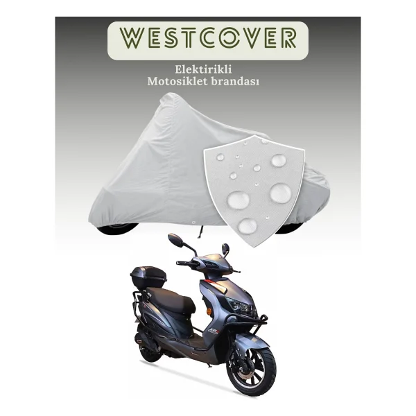 Arora Zr5 Elektrikli Motosiklet Koruma Örtüsü Brandası Lüx Kalite - Gri - Görsel 4