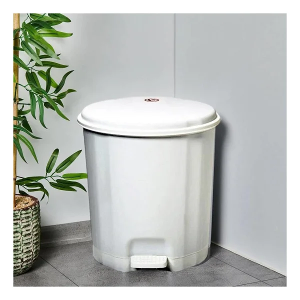 Motek Elit Beyaz Pedallı Plastik 12 Lt Çöp Kovası - Görsel 4