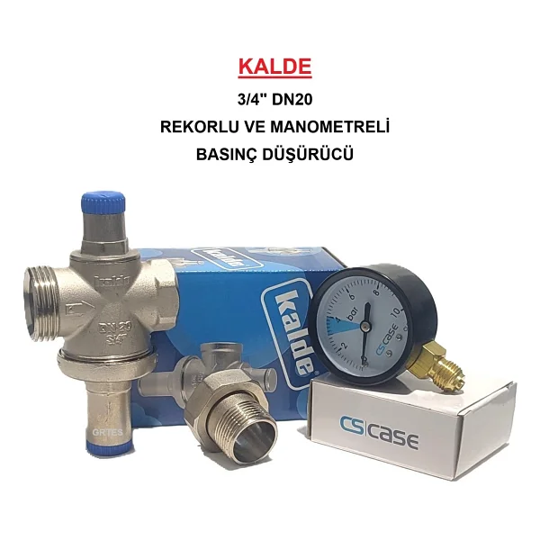 Kalde 3/4" Dn20 Rekorlu Su Basınç Düşürücü + Case Manometre - Pressure Reducing Valves (With Manometer) - Görsel 6