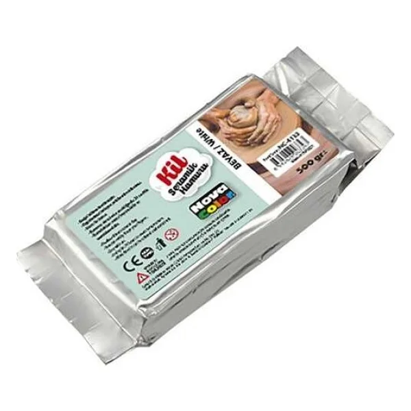 Nova Color Seramik Hamuru Kil 500Gr Beyaz - 2 Adet - Görsel 2