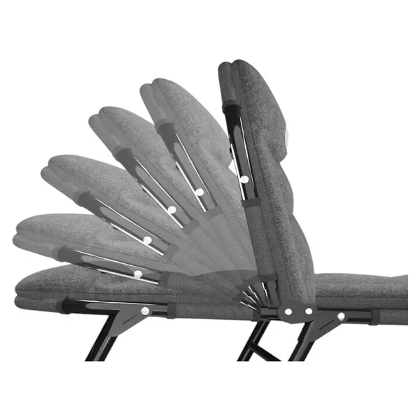 Sunup Sn-26974 Taşınabilir Ayarlanabilir 5 Kademe Sünger Kamp Yatak Şezlong (Açık Gri) - Görsel 2