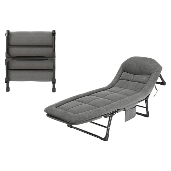 Sunup Sn-26974 Taşınabilir Ayarlanabilir 5 Kademe Sünger Kamp Yatak Şezlong (Açık Gri) - Görsel 3
