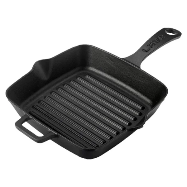 Lava Kare Yekpare Saplı Siyah 20x20 Cm Döküm Izgara Tava - Görsel 2