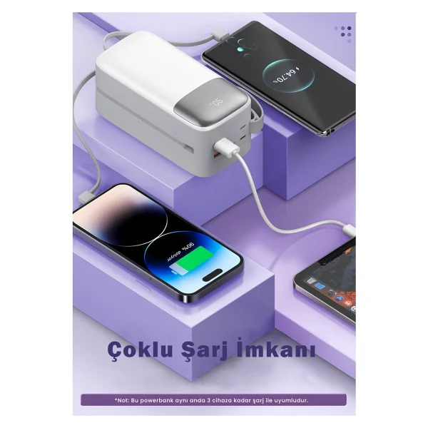 Sword SW-50PO3 Beyaz 50000 mAh Hızlı Şarj Powerbank - Görsel 3