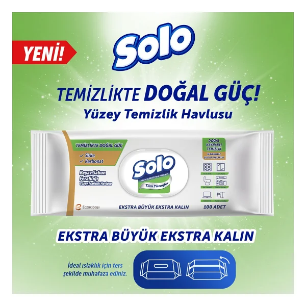 Solo Beyaz Sabun Ferahlığı Yüzey Temizlik Havlusu 100 Yaprak 6'lı - Görsel 2