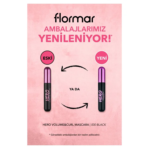 Flormar Hero Volume & Curl Yoğun Hacim Veren Siyah Maskara - Görsel 2