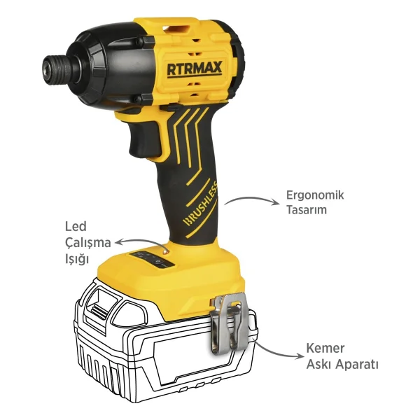 Rtrmax Rts5020b 20 V Aküsüz Vidalama Makinesi - Görsel 4