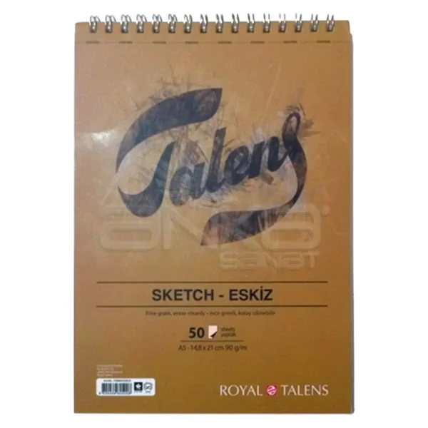 Talens Sketch Eskiz Defteri A5 50 Yaprak 90g Üstten Spiralli T090a550us - Görsel 2