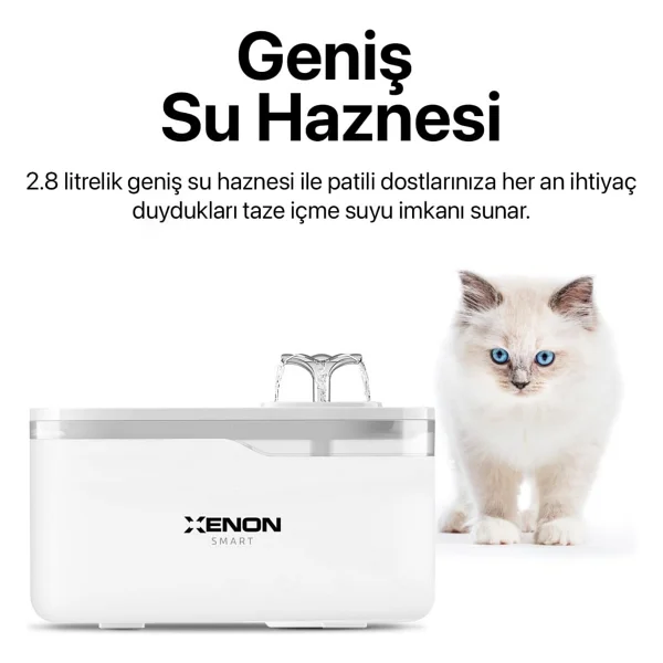 Xenon Smart X8650 2.8 Lt Şeffaf Akıllı Otomatik Kedi Su Pınarı - Görsel 3