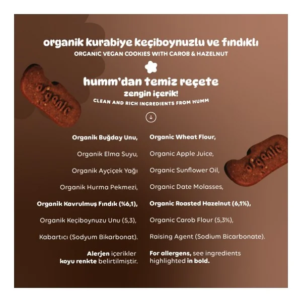 Humm Organic Keçiboynuzlu Ve Fındıklı Kurabiye 55 Gr - Görsel 8