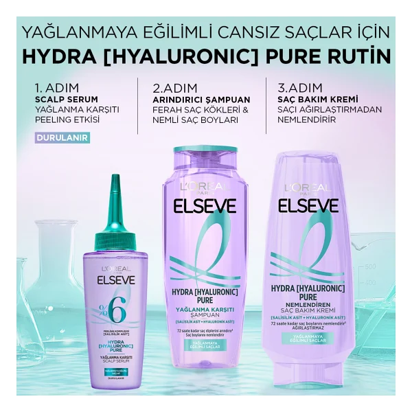L'oreal Paris Elseve Hydra Pure Yağlanma Karşıtı 300 Ml Şampuan - Görsel 7