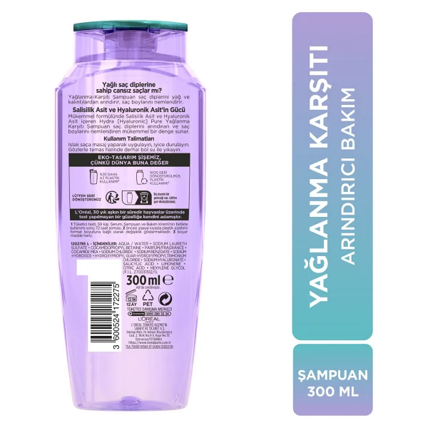 L'oreal Paris Elseve Hydra Pure Yağlanma Karşıtı 300 Ml Şampuan - Görsel 8