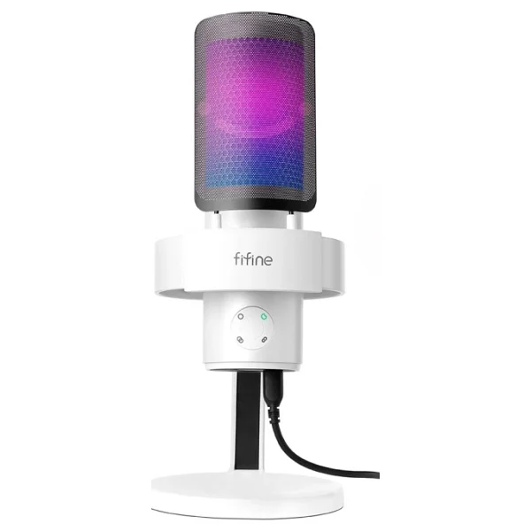 Fifine Ampligame A9 Beyaz RGB USB Yayıncı Mikrofonu - Görsel 10