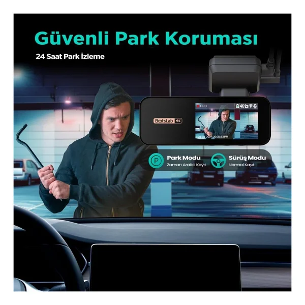 360+ Botslab G300h Pro/Hk30 Pro Araç İçi Kamera 24 Saat Park Modu Kiti Akü Bağlantı Kablosu (Micro USB) - Görsel 4