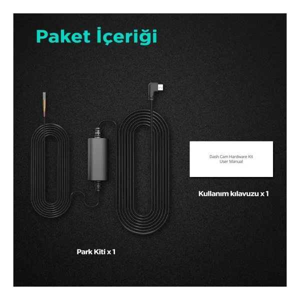 360+ Botslab G300h Pro/Hk30 Pro Araç İçi Kamera 24 Saat Park Modu Kiti Akü Bağlantı Kablosu (Micro USB) - Görsel 8