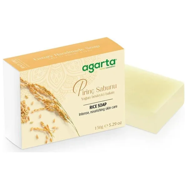 Agarta Doğal El Yapımı Cilt Beyazlatıcı Pirinç Sabunu 150 Gr - Görsel 2