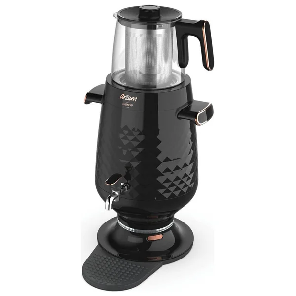 Arzum Ar3083 Ehlikeyf Siyah 2200 W Cam Demlikli Semaver - Görsel 4