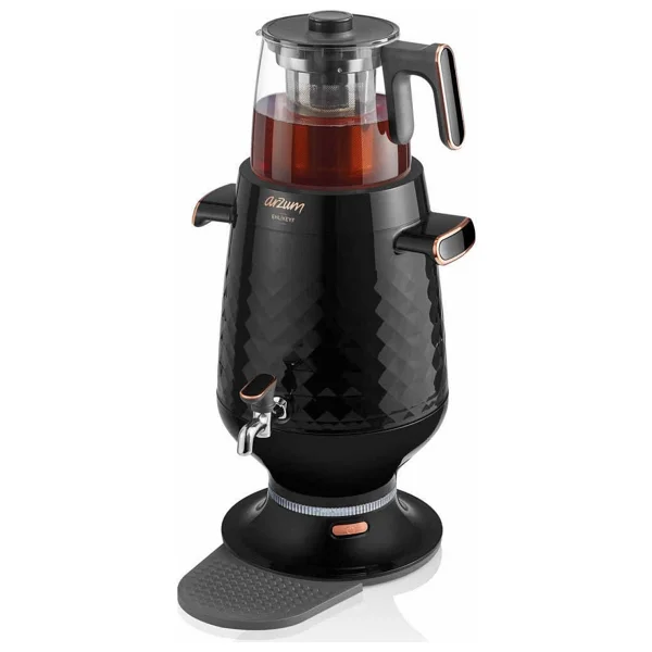 Arzum Ar3083 Ehlikeyf Siyah 2200 W Cam Demlikli Semaver - Görsel 6