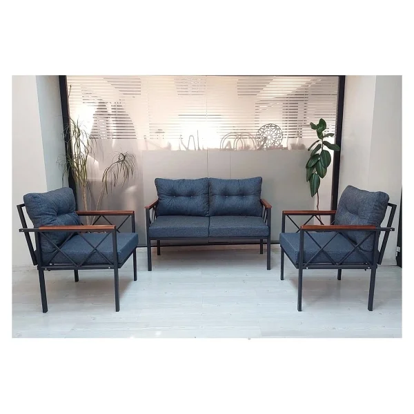 Adım Shops 2+1+1 Balkon-Bahçe-Kafe-Çay Seti-Koltuk Takımı-Oturma Grubu-Ofis Koltuğu - Mavi - Görsel 3