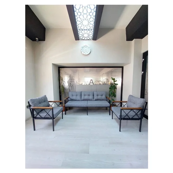 Adım Shops Safir 3 1 1 Bahçe,Balkon,Teras,Cafe,Çay Seti,Oturma Grubu,Koltuk Takımı,3lütakımlar,Ofis Koltuğu - Gri - Görsel 2