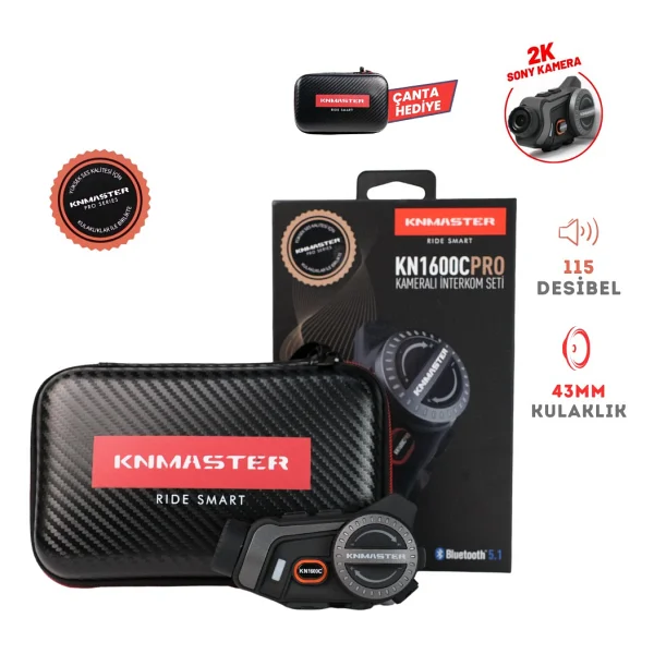 Knmaster Kn1600c Pro Kameralı Bluetooth Intercom - Görsel 6