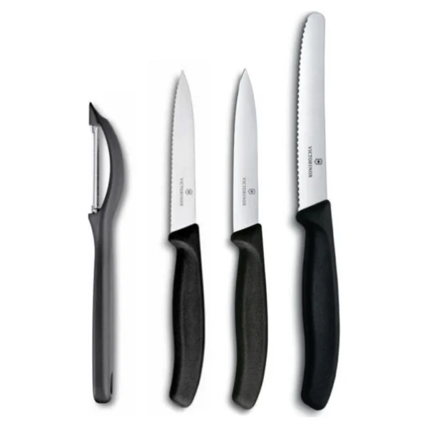 Victorinox Siyah Soyacak Seti 4 Parça Paslanmaz Çelik Malzeme İle Ergonomik Tasarım - Görsel 3