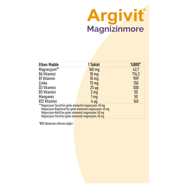 Argivit Magnizinmore 60 Tablet - Görsel 5