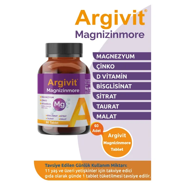 Argivit Magnizinmore 60 Tablet - Görsel 7