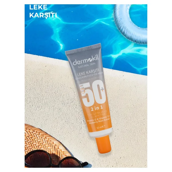Dermokil Lekelere Karşı Güneş Koruyucu Yüz Kremi 2in1 50+Spf - Görsel 2