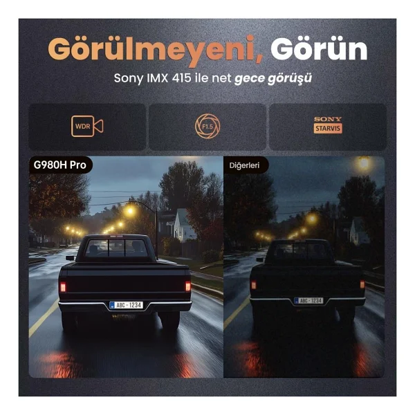 Botslab 360+ G980h Pro Ön Ve Arka Araç Kamerası Seti - Görsel 8