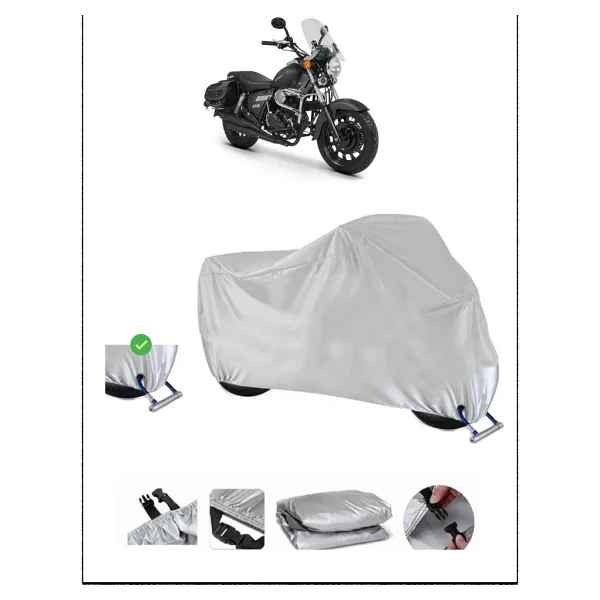Kuba Superlight 125 Için Kilit Uyumlu Motosiklet Branda, Güvenli, Su Geçirmez Dayanıklı Kumaş - Görsel 7