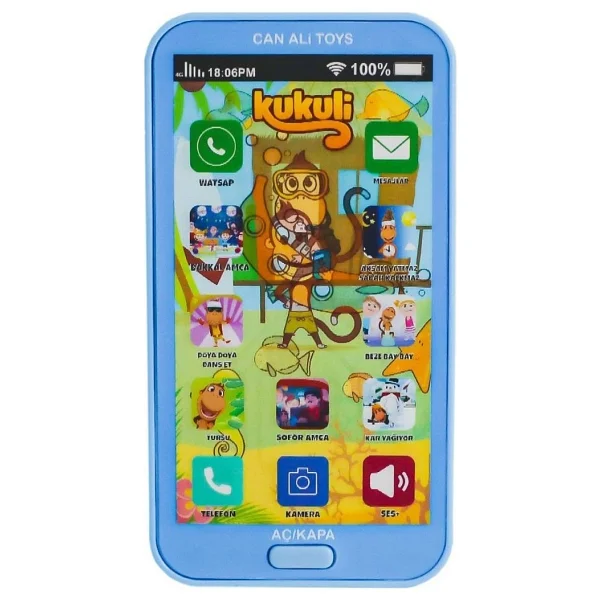 Can Ali Toys Kukuli Oyuncak Telefon Mavi - Renkli - Görsel 2