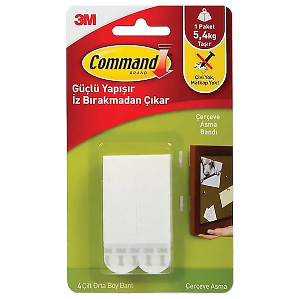 3m Command 17201 Orta Boy Cırt Cırt Bant 4 Adet - Görsel 2