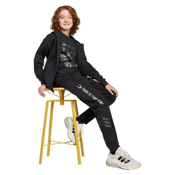 Adidas X Star Wars The Mandalorian Graphic Jd4547 Siyah Kısa Kollu Bisiklet Yaka Çocuk Tişört - Görsel 3
