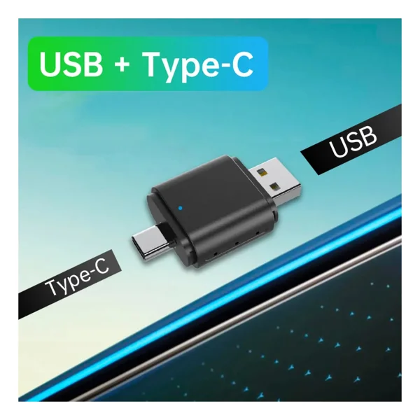 Radoon Yeni Tasarım Mini Kablosuz İos Android Uyumlu Carplay USB Ve Type-C 2in1 Araç Multimedya Adaptörü - Görsel 3