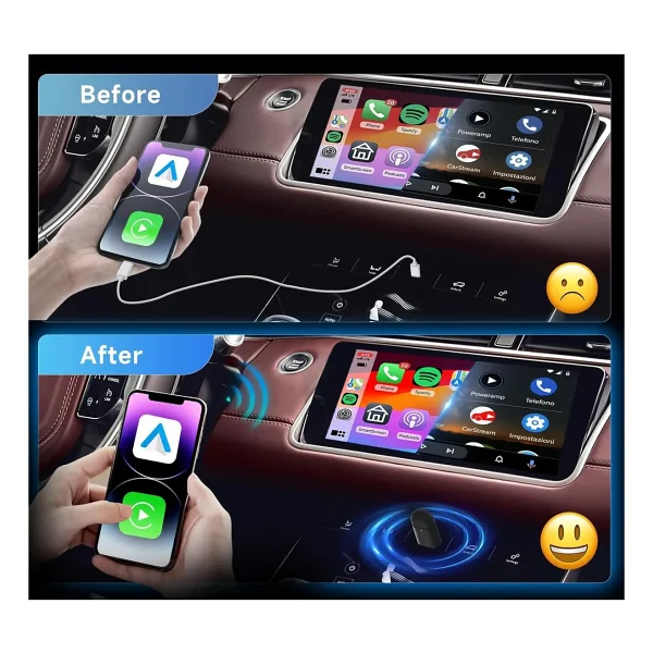 Radoon Yeni Tasarım Mini Kablosuz İos Android Uyumlu Carplay USB Ve Type-C 2in1 Araç Multimedya Adaptörü - Görsel 5