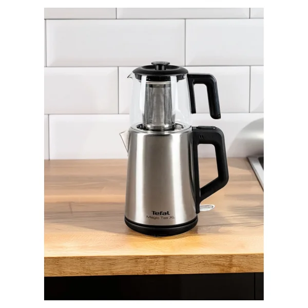 Tefal XL Aile Boyu Kapasite Cam Çay Makinesi, 1.2 L Çaydanlık, 1.8l Su Isıtıcı - Paslanmaz Çelik, Sıcak Tutma - Otomatik Kapanma - Inox - Görsel 6