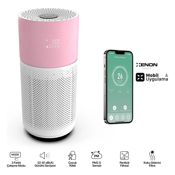 Xenon Smart X7420 Pembe Akıllı Hava Temizleyici - Görsel 10