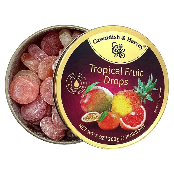 Cavendish & Harvey Tropical Fruit Drops 200 Gr Tropikal Meyve Aromalı Şeker (2 Adet) - Görsel 3