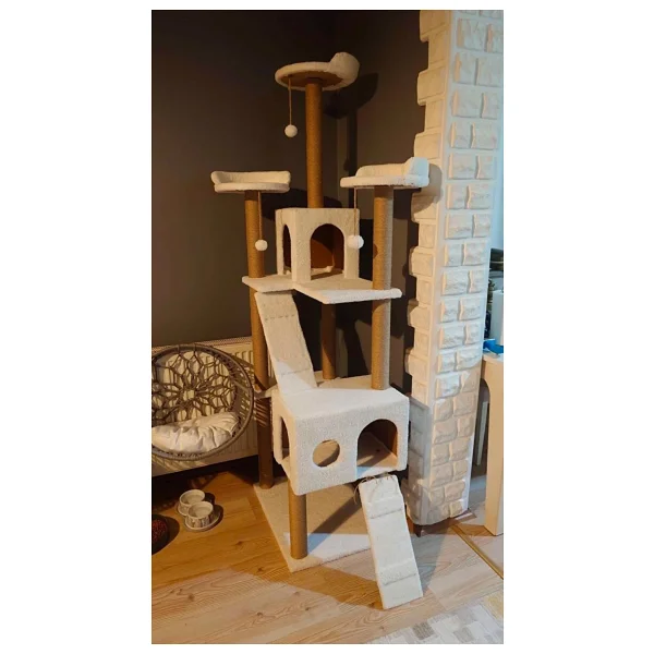 Nursoft Cat City Yeni Rezidans Kedi Oyun Evi Ve Tırmalaması - Beyaz - Görsel 5