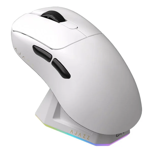 Ajazz Aj179 Pro Beyaz Şarjlı Optik Kablolu/Kablosuz Oyuncu Mouse - Görsel 4